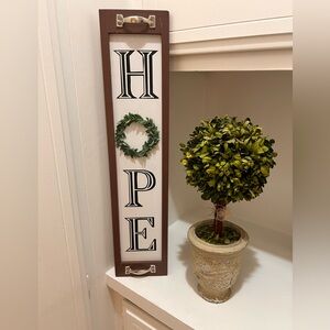 Decorative HOPE Sign with Greenery